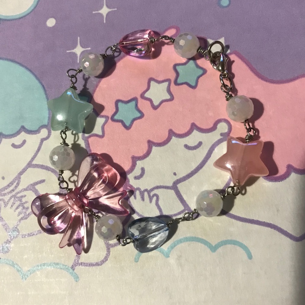Cute Lolita Pink Bow Bracelet